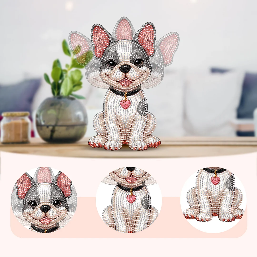 2D Flat DIY Dog Acrylic Shaking Head Diamond Painting Tabletop Ornaments Kit