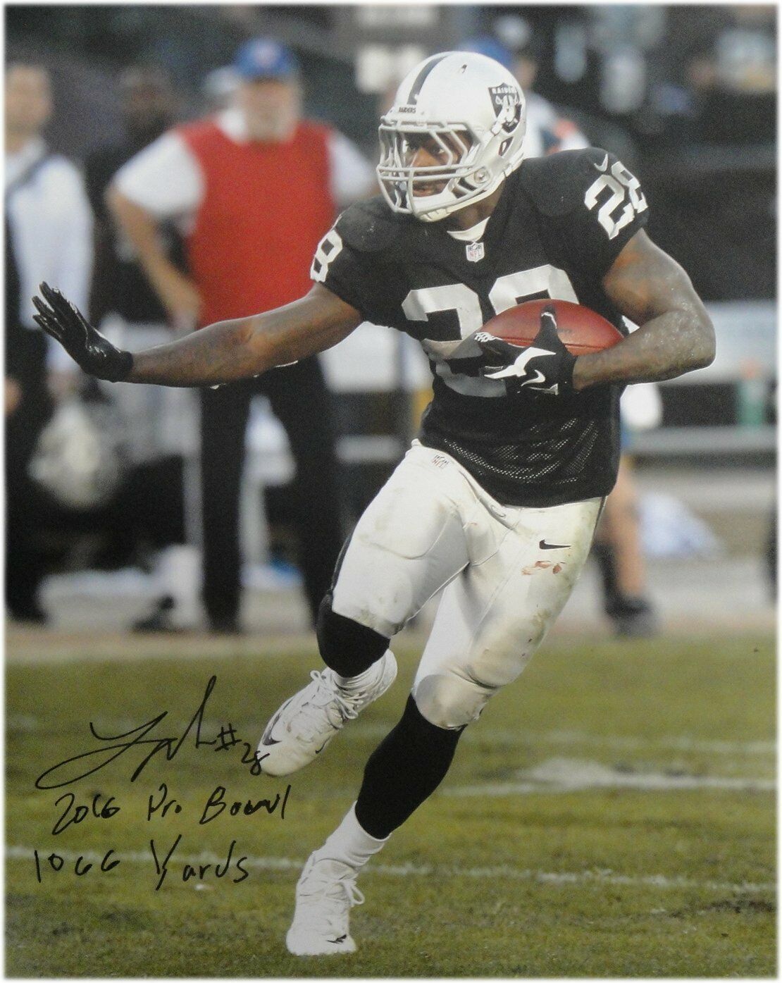 Latavius Murray Hand Signed Autograph 16x20 Photo Poster painting Oakland Raiders Pro Bowl Yards