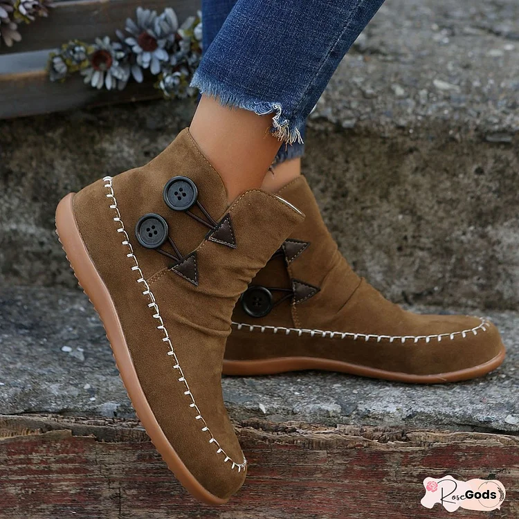New Style Round Toe Flat Heel Comfortable Lightweight Boots