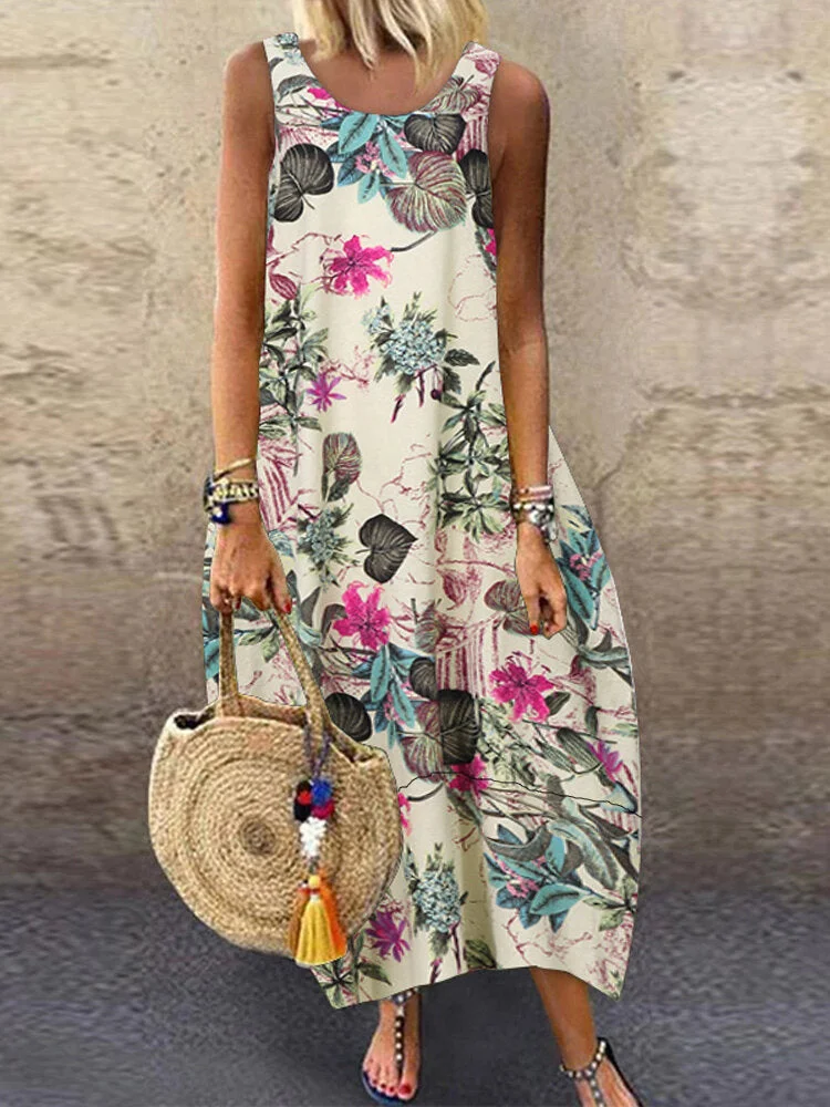 Casual Sleeveless Vintage Sundress