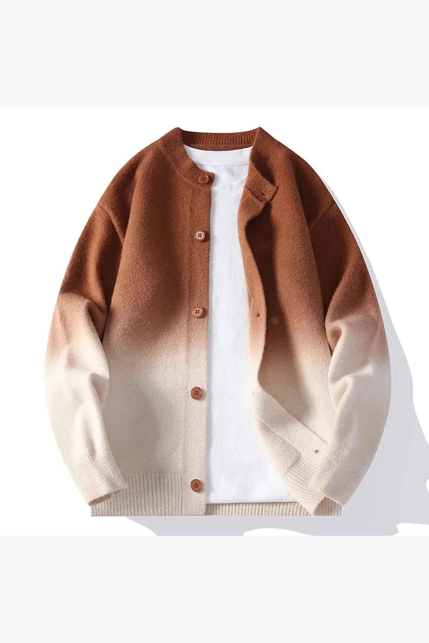 Men's Ombre Knit Cardigan &ndash; Button-Front Layering Jumper