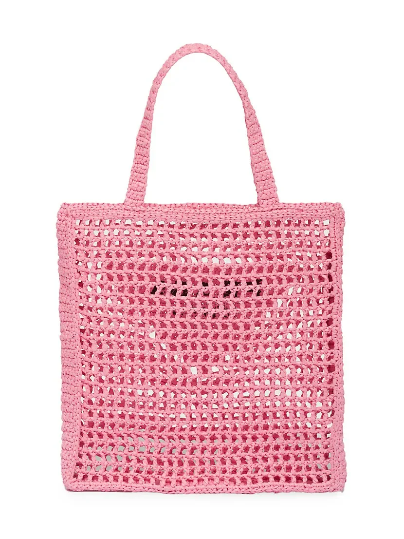 Prada Raffia Tote Bag pink
