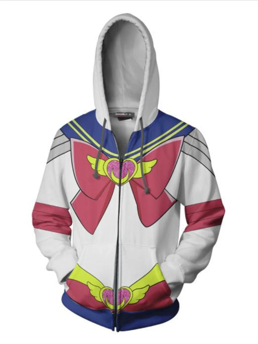 Unisex Sailor Moon Hoodie Anime Cosplay 3D Floral Sweatshirts