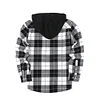 2024 New Loose Casual Flannel Long-sleeved Hooded Plaid Shirt