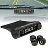 Tire Pressure Monitoring System with 4 External Sensors Tire Pressure Monitor Digital LCD Display Solar Charging for Sedan RV Trailer Truck