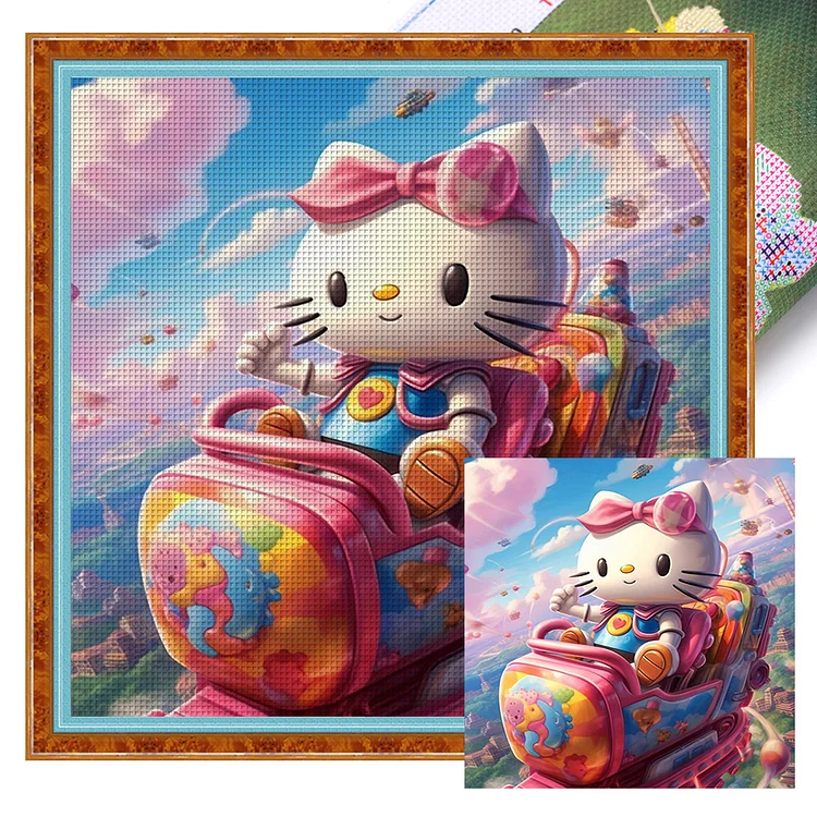 Hello Kitty 11CT (40*40CM) Stamped Cross Stitch gbfke