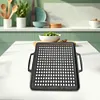 29CM Cast Iron Grill Net Double-Sided Square Baking Tray Hollow Out Grill Pan