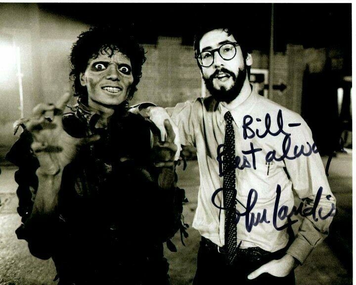 JOHN LANDIS Autographed Signed w/ THRILLER MICHAEL JACKSON Photo Poster paintinggraph - To Bill