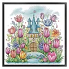 [Limited stock-Cross Stitch]Flower Castle 1-Partial Embroidery 2 Strands 14CT Stamped Cross Stitch-42*40CM