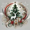(US Only)Xmas Tree Printed Cross Stitch Kit 45x45cm DIY 11CT Embroidery Craft Set Decor