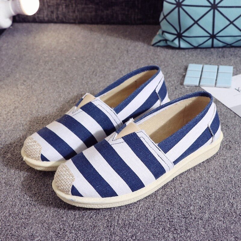 ZZFABER New Basic Female Flats Women Shallow Painting Canvas Shoes Ladies Slip-On Casual Shoes Breathable Fabric Loafers