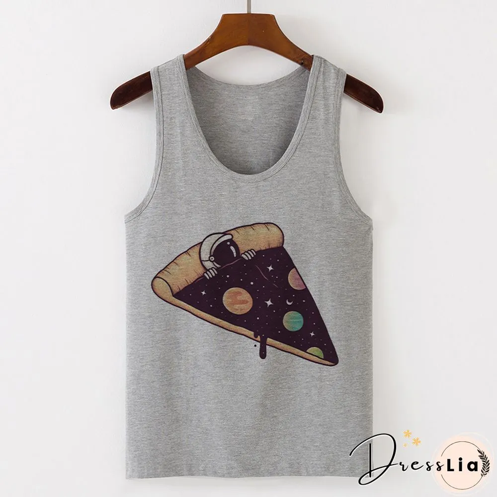 Womens Sexy Vest Tank Tops T-Shirt Summer Camisole Universe Print Fashion Streetwear