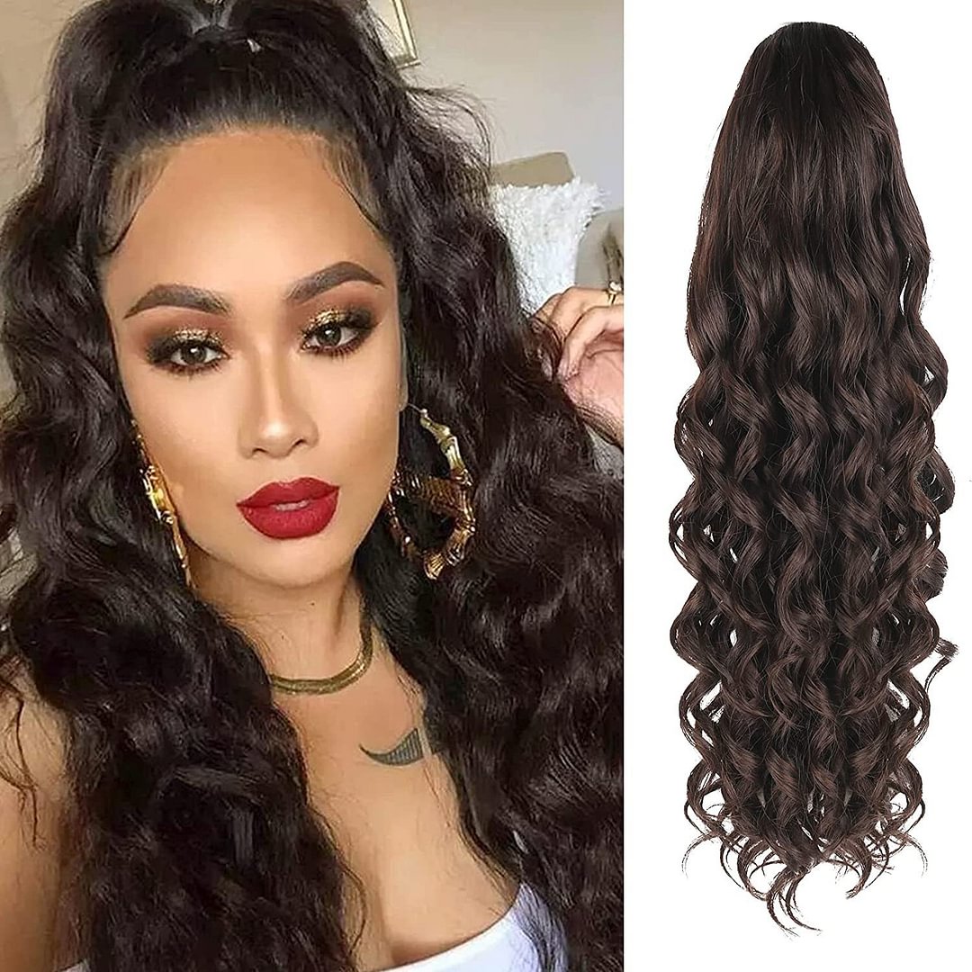 Long Curly Wig Female Drawstring Ponytail Connector