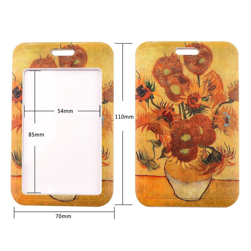 Art Style Van Gogh Lanyard Card Cover Student School Card Bus Pass Shuttle Card Access Control Card Double-sided Printed Mobile Phone Strap