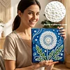 (25x25cm)DIY Dandelion Framed Handmade Pearl Painting Art Craft Kit Living Home Decor