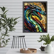 Stained Glass Dragon - Full Round Drill Diamond Painting - 30*40CM(Canvas)