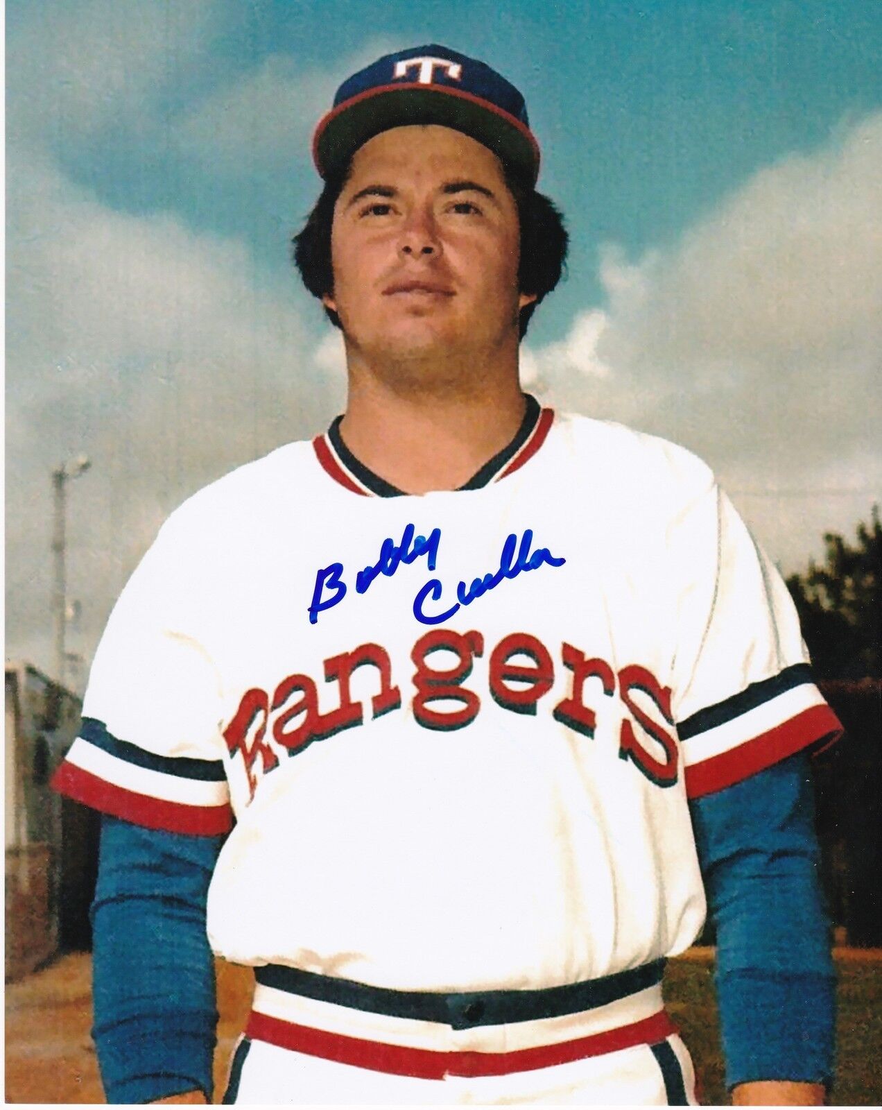 BOBBY CUELLAR TEXAS RANGERS ACTION SIGNED 8x10