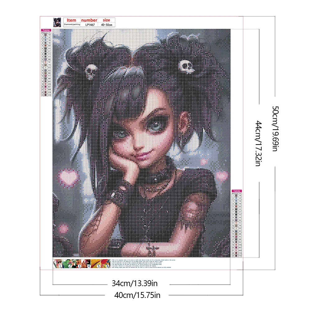 Full Round Diamond Painting 40*50cm - Sweet Cool Girl
