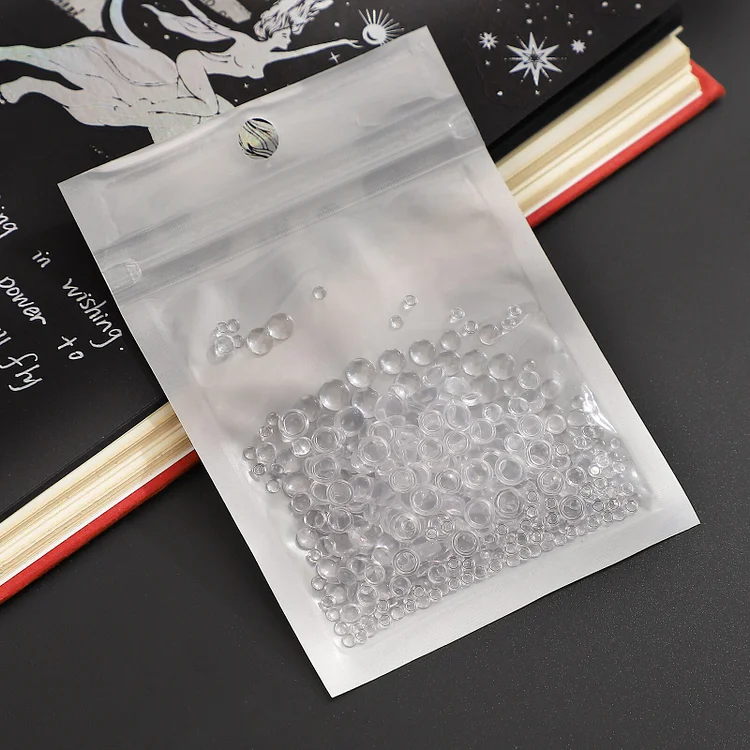 Journalsay 350Pcs 3/4/5/6mm Multiple Sizes Mini Transparent Simulated Resin Dewdrops Creative DIY Journal Material