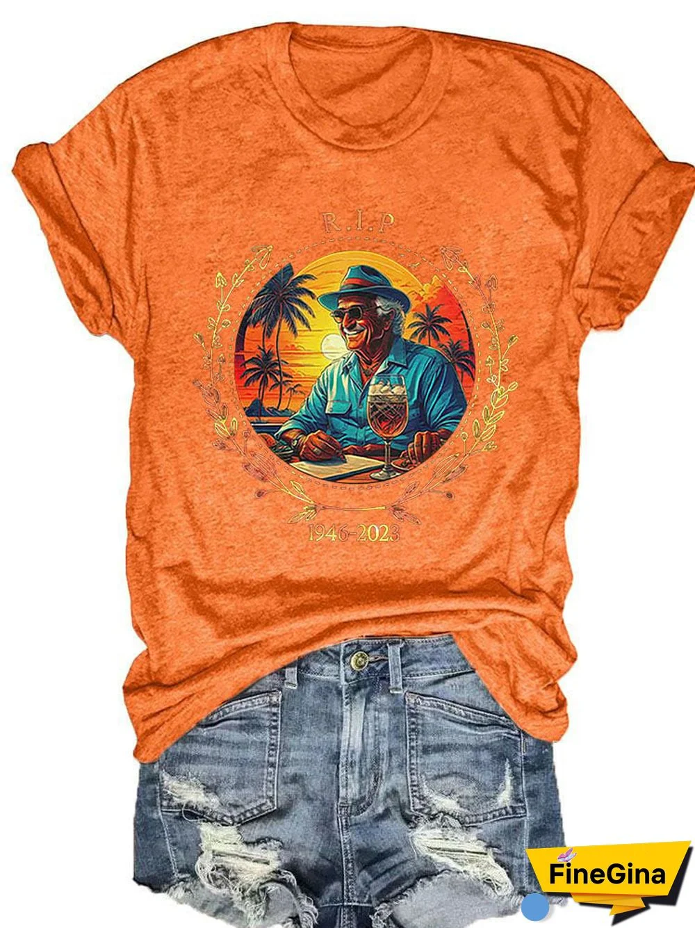 Women's Memorial RIP Jimmy 1946-2023 Print T-Shirt