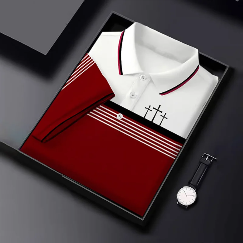 Men's Retro Faith Casual Printed Polo Shirt