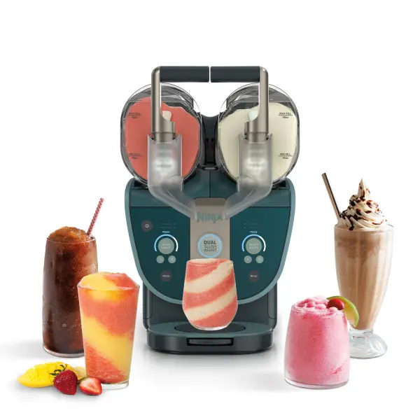 Dual-flavor frozen drink and slushie machine
