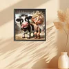 Diamond Painting-DIY Full Round Drill Girl and Cow