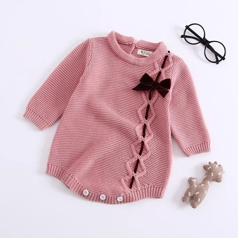Newborn Baby Girls Boy Rompers Toddler Jumpsuit Girls Candy Color Knitted Baby Clothes Infant Boy Overall Children Outfit Autumn