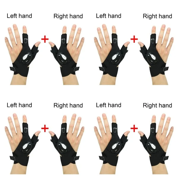 LED Flashlight Waterproof Gloves - Practical Durable Fingerless Gloves