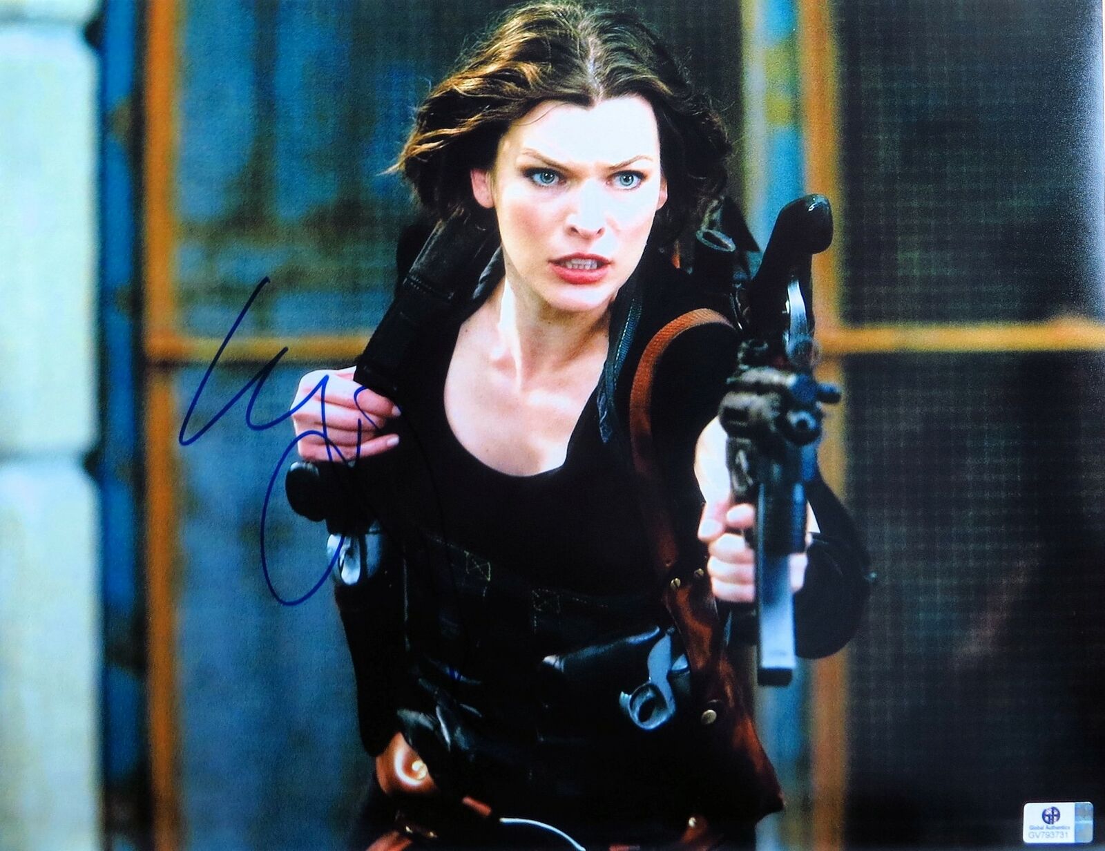 Milla Jovovich Autographed 11X14 Photo Poster painting Running with Gun Resident Evil GV793731