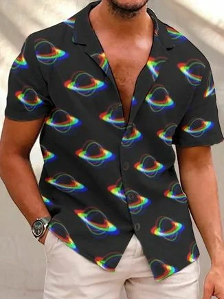 Men's Casual Printed Short Sleeve Shirt 002