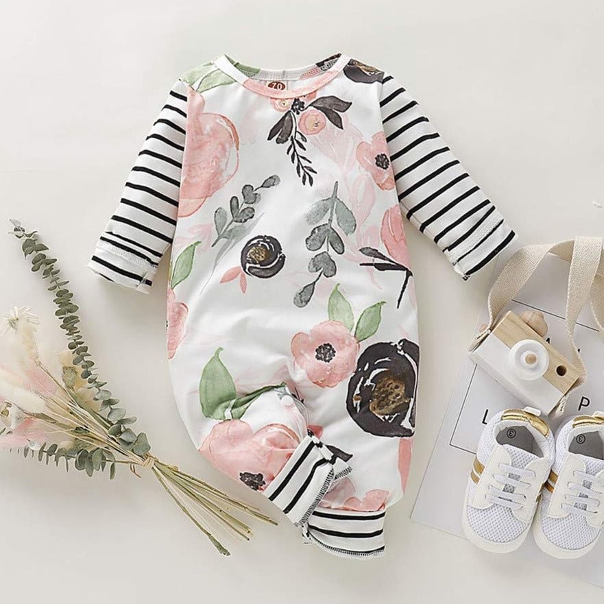Baby Girl Adorable Floral Print Jumpsuit