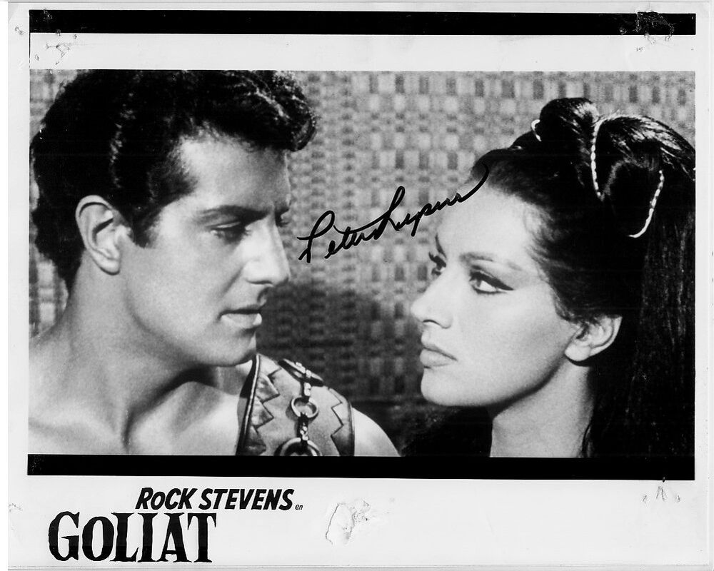 PETER LUPUS signed GOLIATH AT THE CONQUEST OF DAMASCUS 8x10 w/ ROCK STEVENS