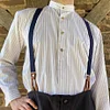 Men's Collarless Shirt Vintage Stripe Long Sleeve Daily Tops White by Inlyline