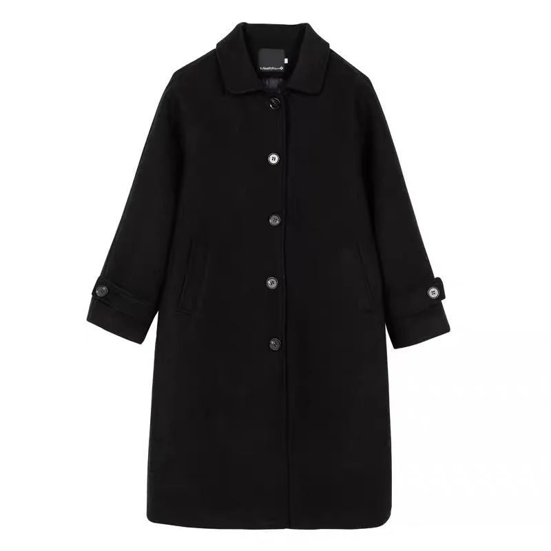 Autumn and Winter Black Long Coat Thickening