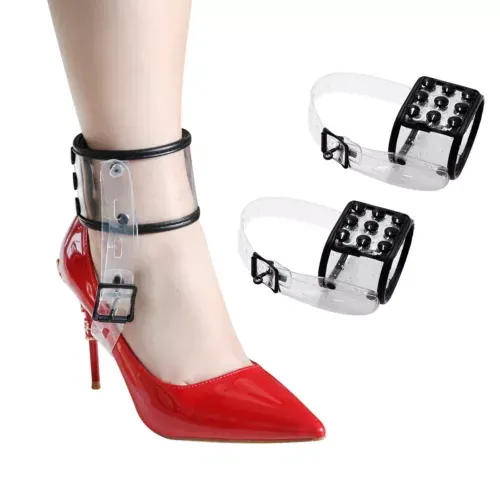 pornhint Pornhint PVC Ankle Cuffs Fixed High Heel Shoes Straps Lockable Restraint BDSM Libido