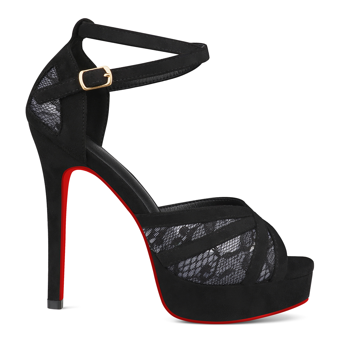 120mm Women's Peep Toe Heel Platform Stiletto High Heels Dress Party Red Bottom Sandals-MERUMOTE