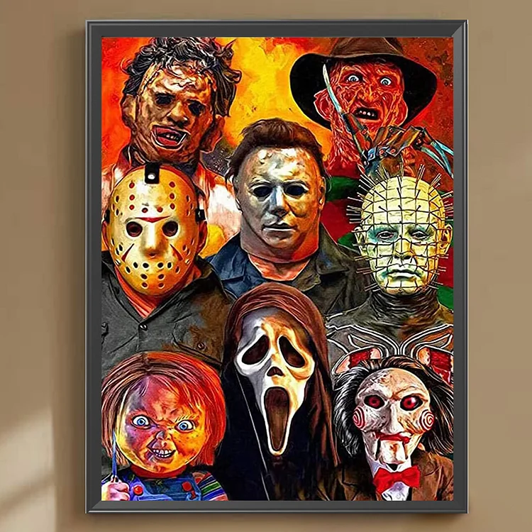 30*40CM DIY Horror Movie Characters Full Round Diamond Resin Painting Kit  (A3667)