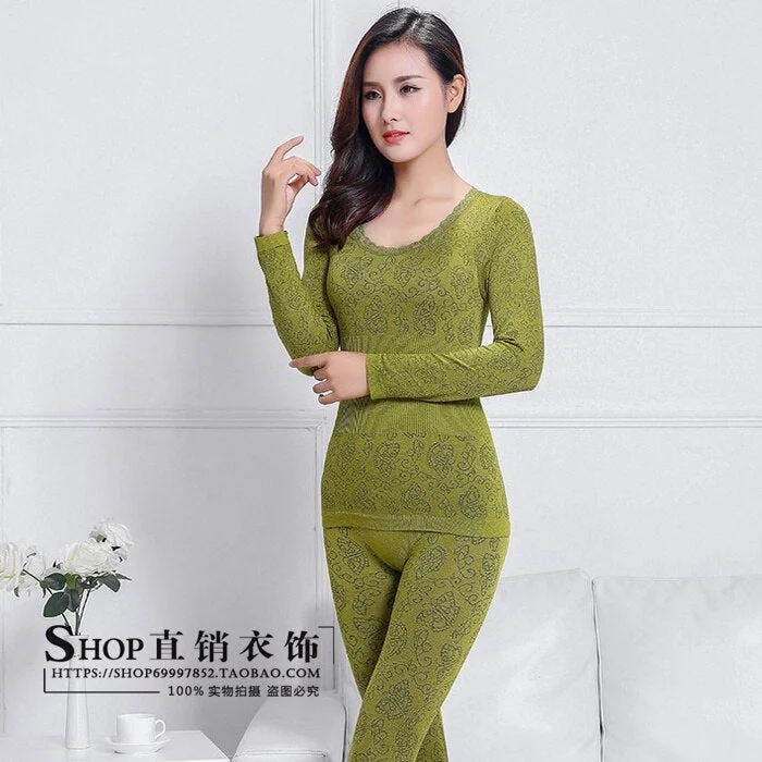 Thermal Underwear Women O-Neck Lace Thin Soft Warm Simple Abdomen Slim Tight Womens All-match Solid Breathable Cotton Trendy