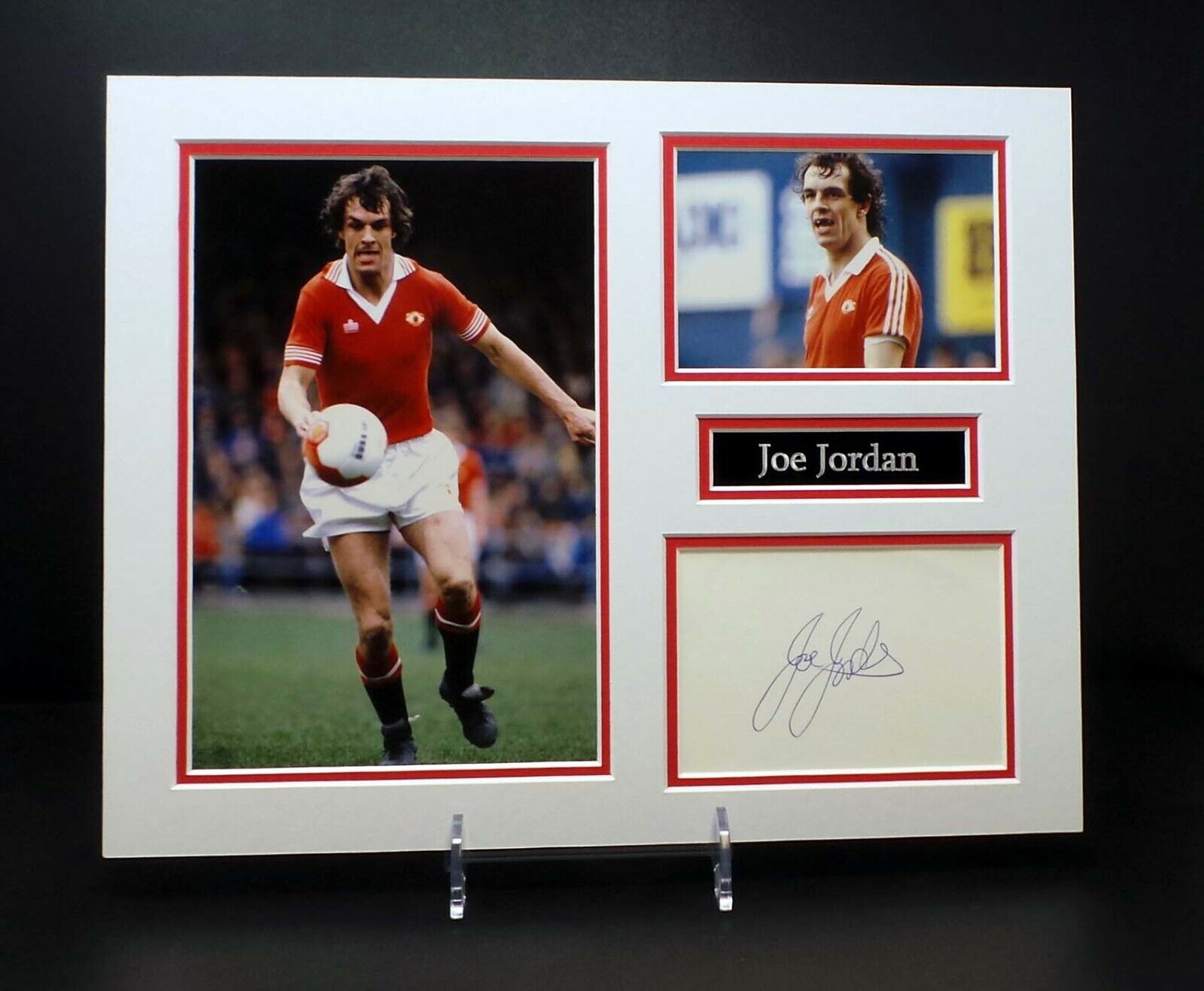 Joe JORDAN Signed Mounted Photo Poster painting Display AFTAL RD COA Manchester United Football