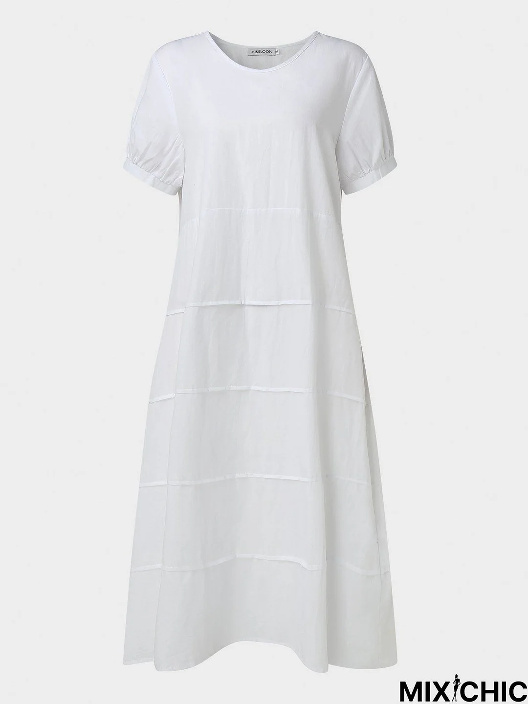 zolucky Short Sleeve Knee-Length A-line Dress