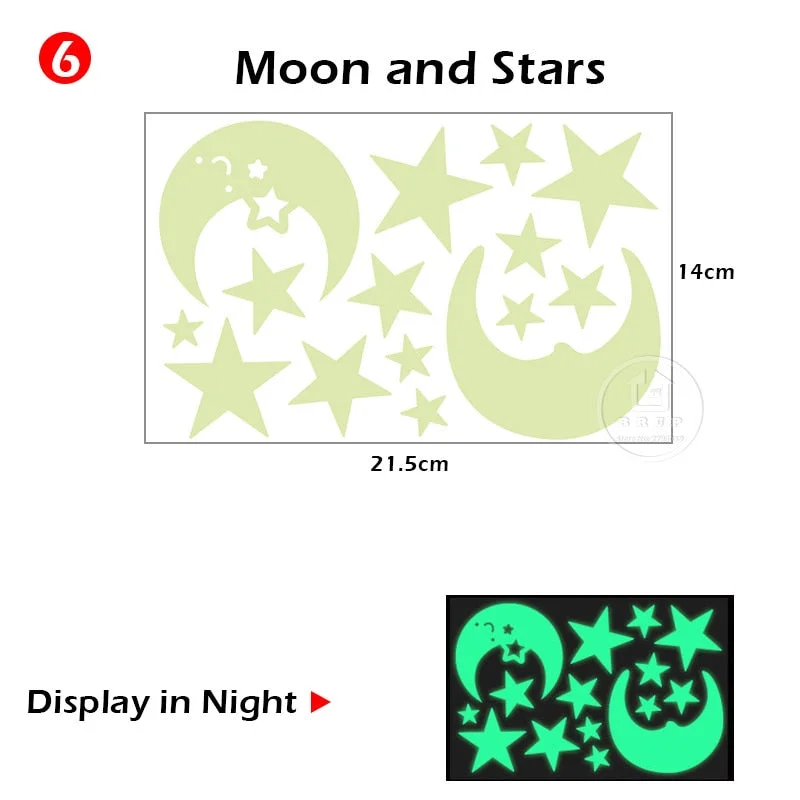 Luminous Space Stars Bubble Wall Stickers Tape for Kids Room Baby Nursery Home Decoration Wall Decals Glow in the Dark Bedroom