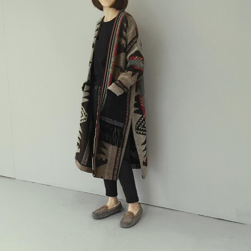 Women Ethnic Style  Split Coat With Pockets