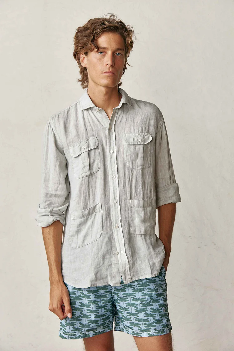 Linen Guayabera - Stone