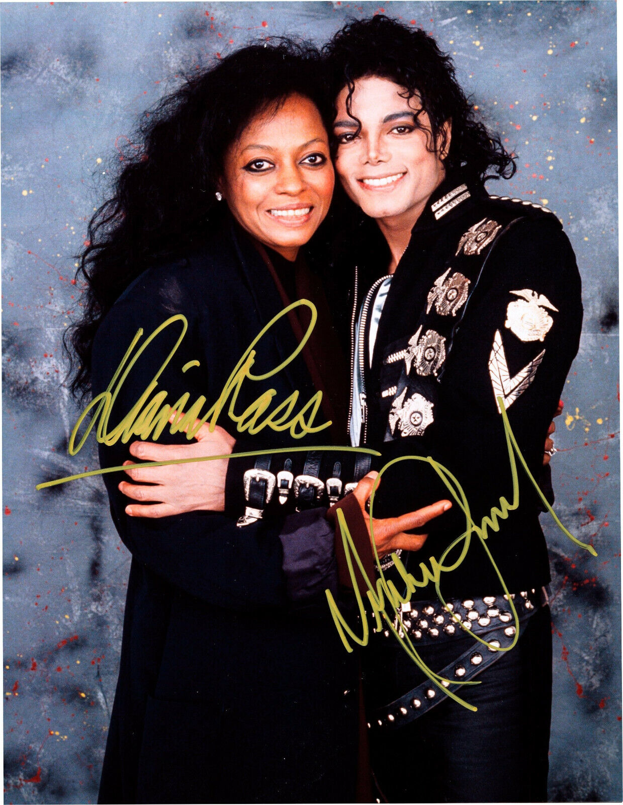 MICHAEL JACKSON & DIANA ROSS Signed Photo Poster paintinggraph - Pop Motown Singers - preprint