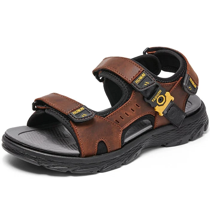 Summer Hot Sale Men's Sandals Outdoor Non-slip Men's Beach Sandals Handmade Leather Men Sandals Classic Men's Platform Sandals