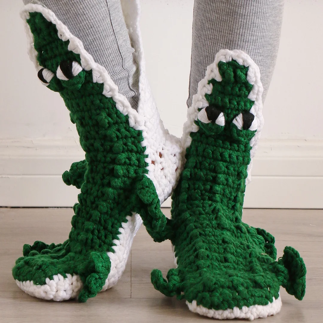 Green Shark Knit Socks