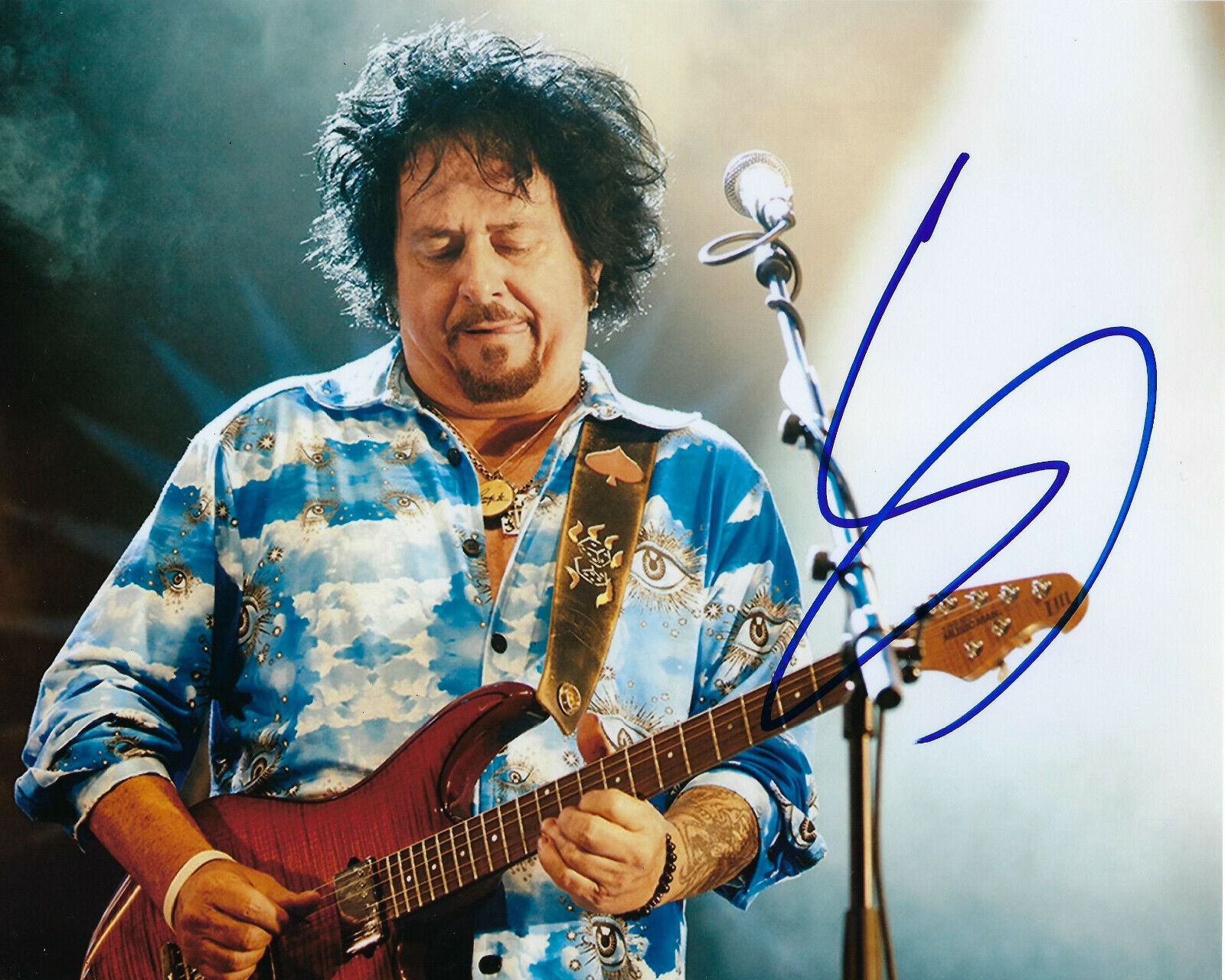 STEVE LUKATHER - TOTO GUITARIST - SIGNED AUTHENTIC 8x10 Photo Poster painting G w/COA GUITAR