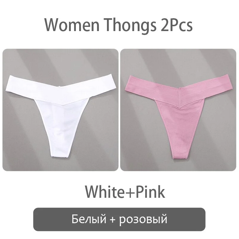 FINETOO S-2XL Women Thongs Sexy V Waist G-String Panties Plus Size T-back Underpants Ladies Thongs Underwear Female Lingerie New