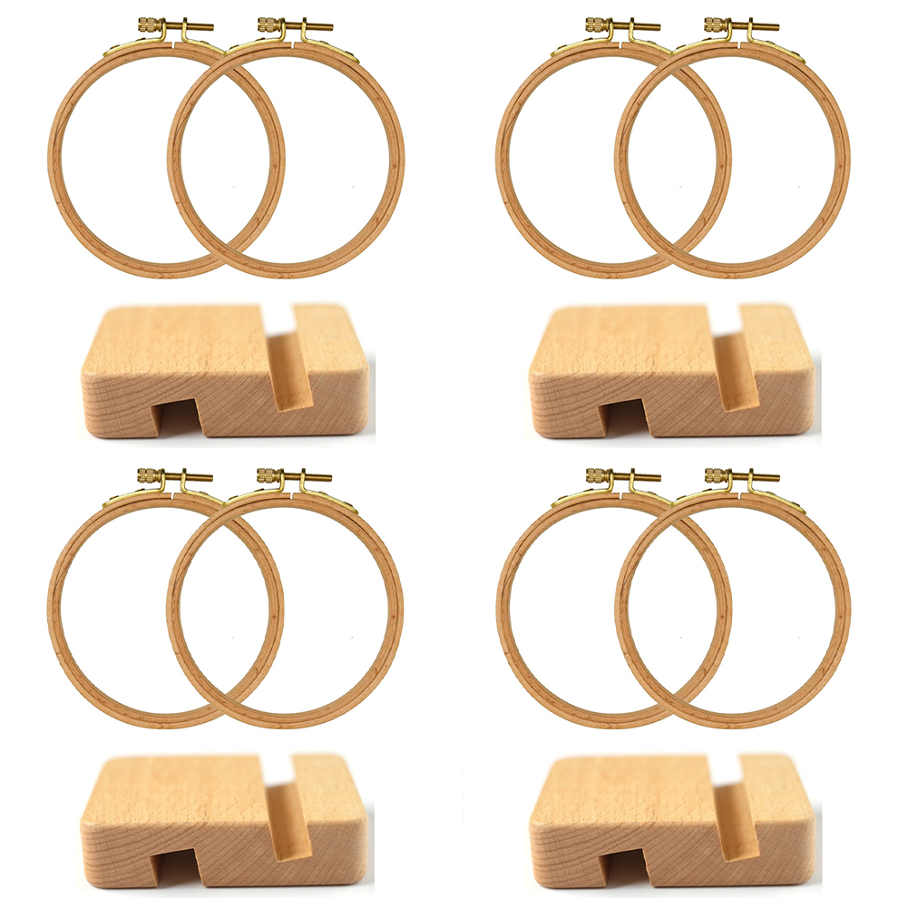 2Pcs Round Embroidery Hoops Circle Cross Stitch Hoop Ring for Quilting Stitching
